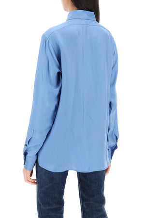 TOM FORD Pleated Bib Shirt with Relaxed Fit - Women's Size 40