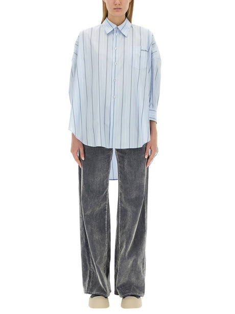 MARNI Asymmetrical Striped Oversized Shirt - Size 40