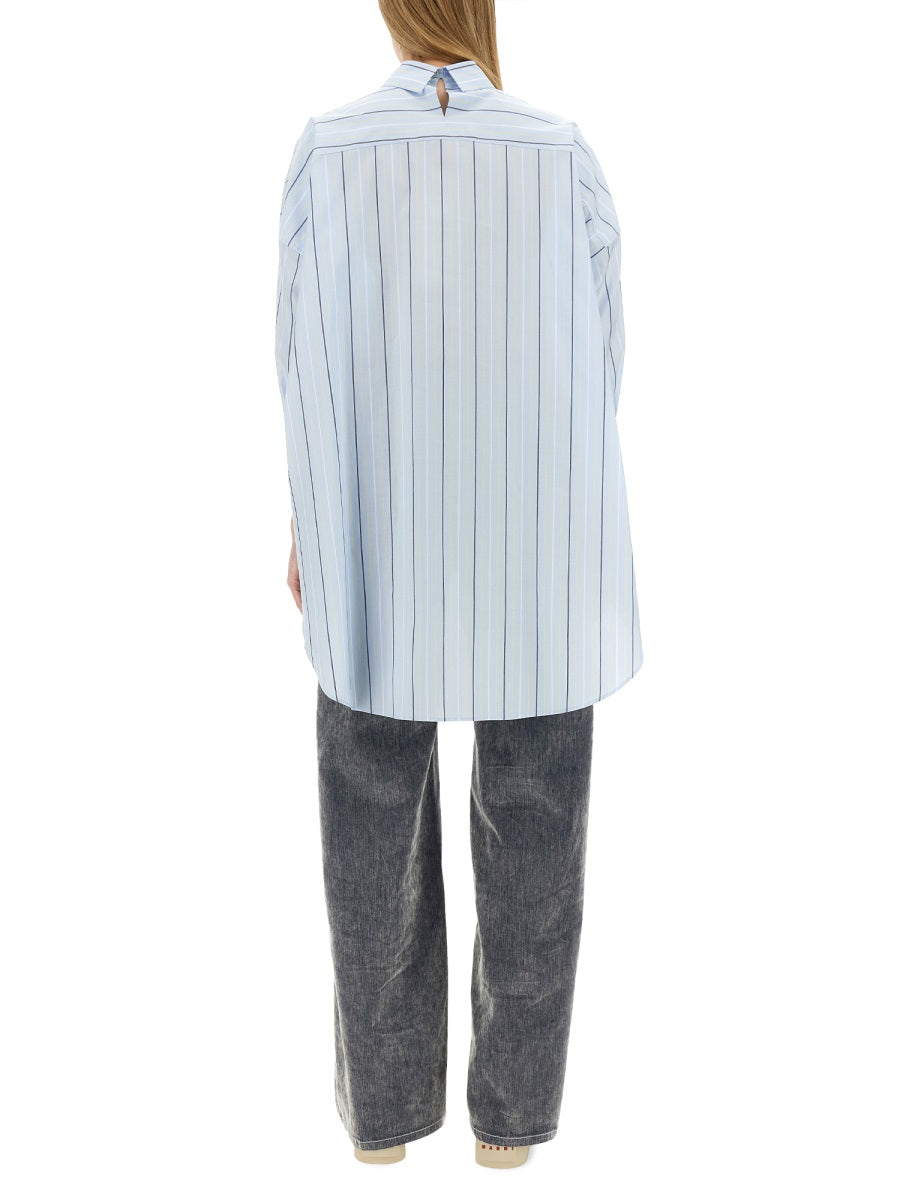 MARNI Asymmetrical Striped Oversized Shirt - Size 40