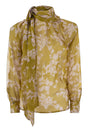 ELISABETTA FRANCHI Printed Silk Sail Blouse with Scarf Collar for Women