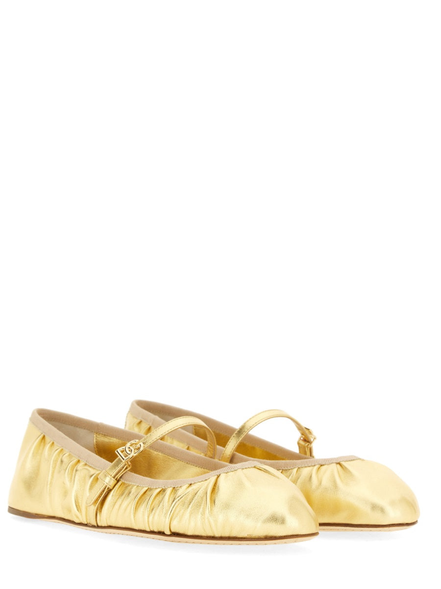 DOLCE & GABBANA Printed Satin Ballerina Sandals for Women