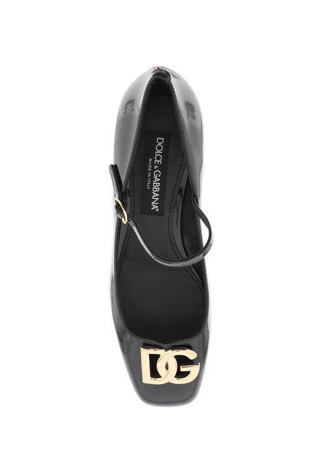 DOLCE & GABBANA Chic Brushed Leather Mary Jane Pumps