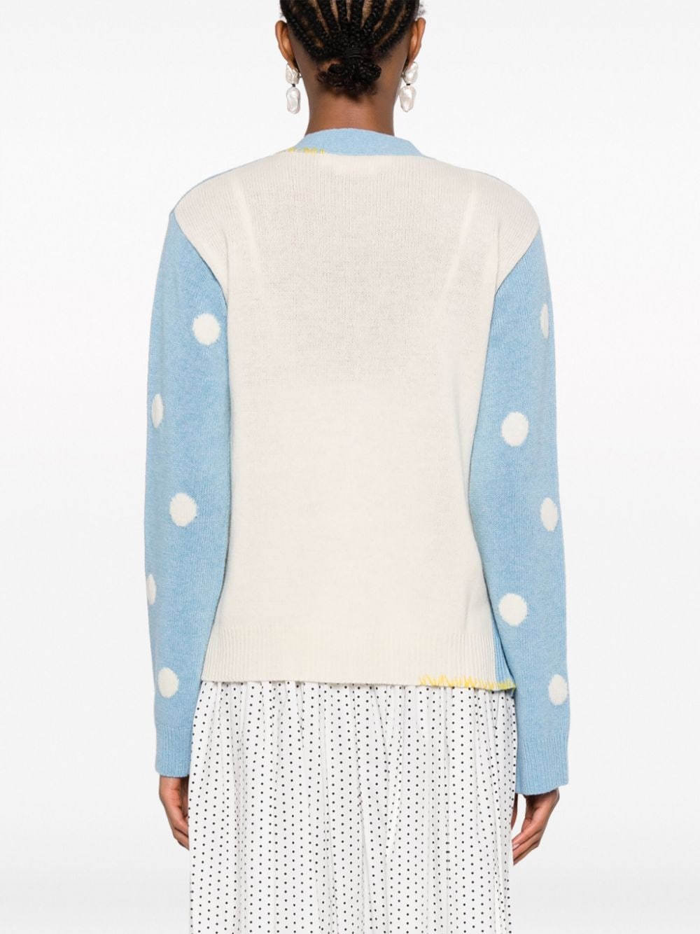 MARNI Classic Intarsia Pattern Wool Cardigan for Women - FW23