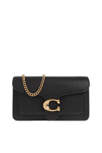 COACH Elegant Black Leather Crossbody Clutch