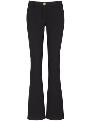 BALMAIN Flared Virgin Wool Crepe-Texture Trousers