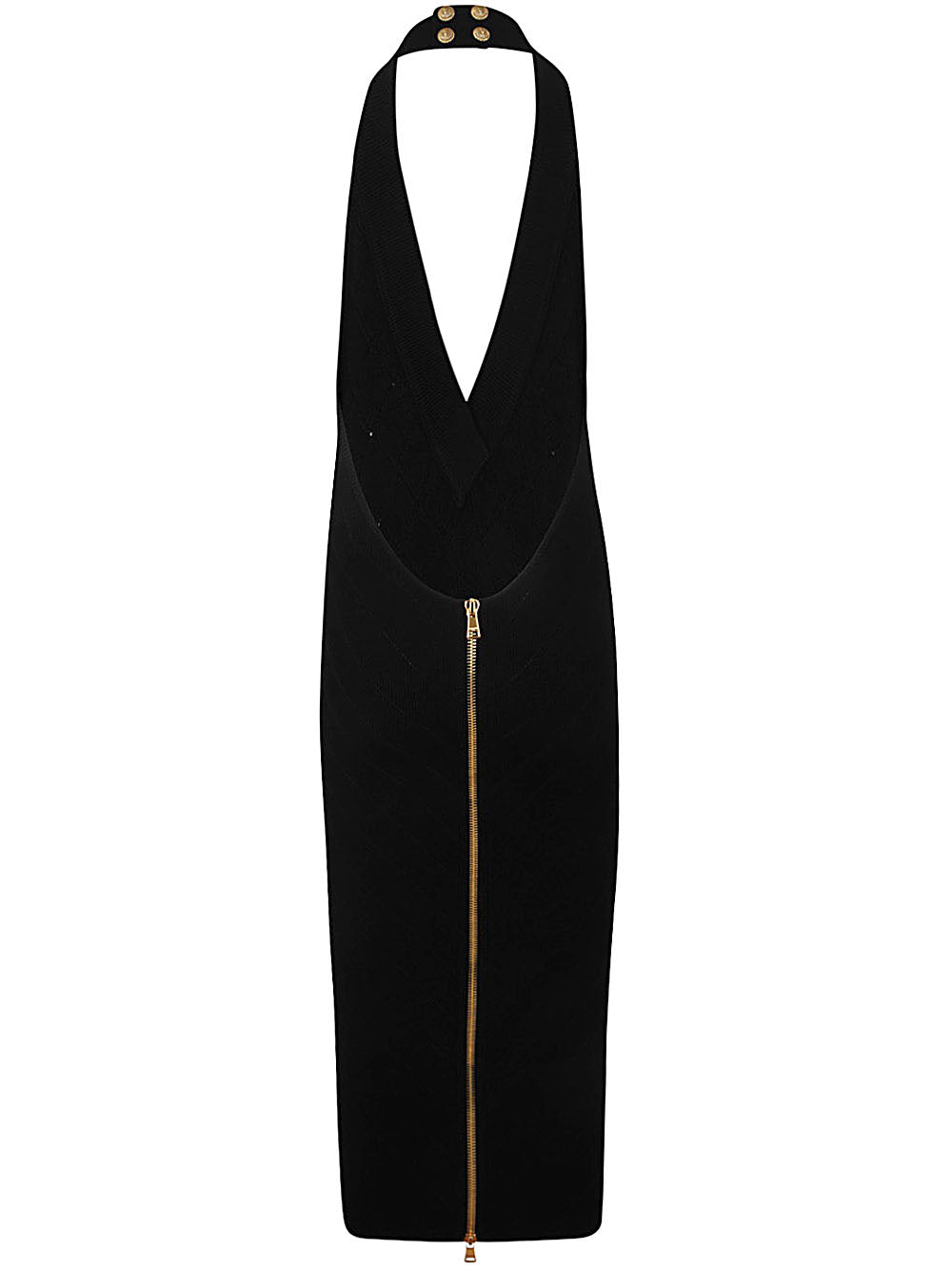 BALMAIN Chic Halterneck Knit Midi Dress