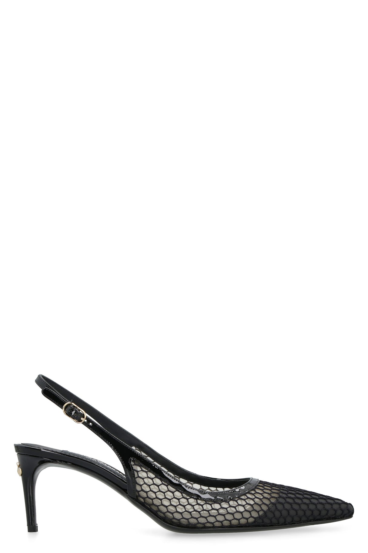 DOLCE & GABBANA Chic Black Mesh Slingback Pumps