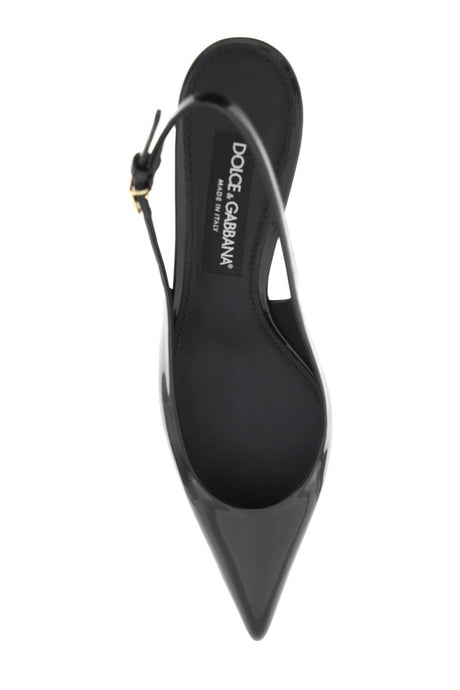 DOLCE & GABBANA Patent Leather Slingbacks - SS24 Collection