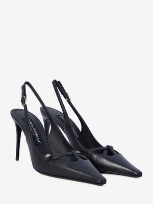 DOLCE & GABBANA Kitten Heel Slingback with Cut-Out Details - 9cm