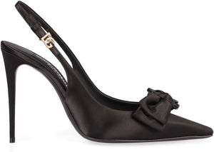 DOLCE & GABBANA Elegant Satin Slingback Pumps with Bow – Women’s Size 8