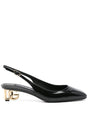 DOLCE & GABBANA Patent Leather Slingback Pumps with Adjustable Strap