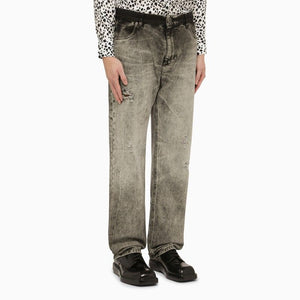 BALMAIN Bleached Straight Denim Pants for Men