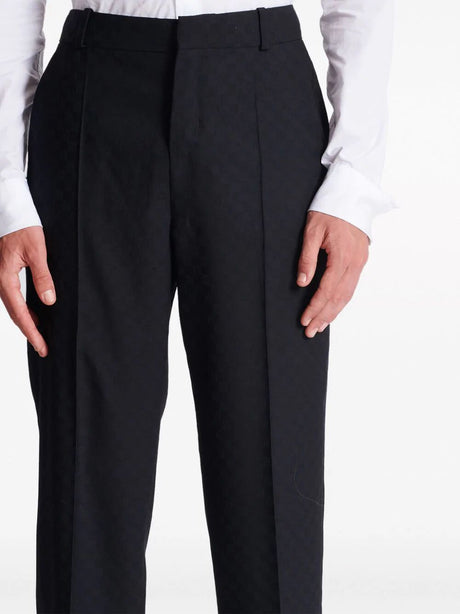 BALMAIN Monogram Jacquard Straight Wool Pants