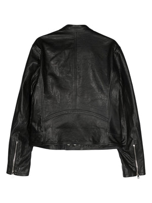 BALMAIN Zipped Calfskin Biker Jacket for Men - SS24