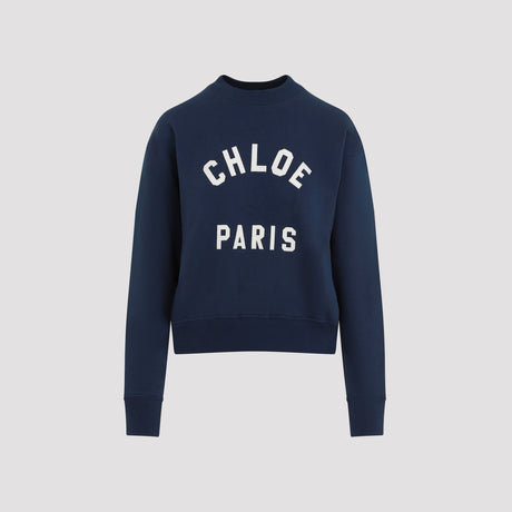 CHLOÉ 必須ブルーコットンセーター