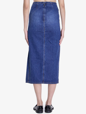 CHLOÉ Chic Denim Midi Skirt with Front Slit