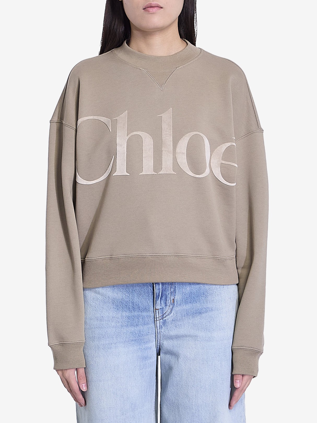 CHLOÉ Logo Appliqué Crewneck Sweatshirt - Regular Fit