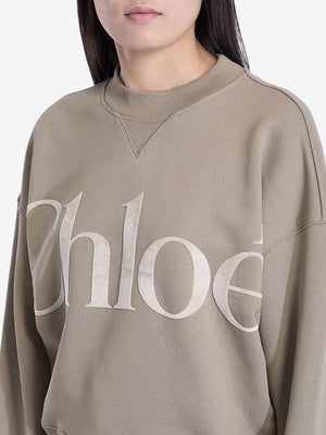 CHLOÉ Logo Appliqué Crewneck Sweatshirt - Regular Fit