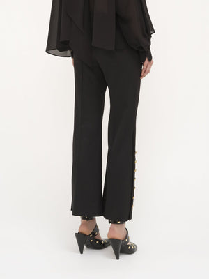 CHLOÉ Sophisticated Black Camel Pants with Golden Accents