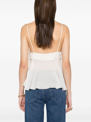 CHLOÉ Ruffled Silk Top with Front Tie