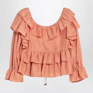 CHLOÉ Cropped Top with Silk Bow