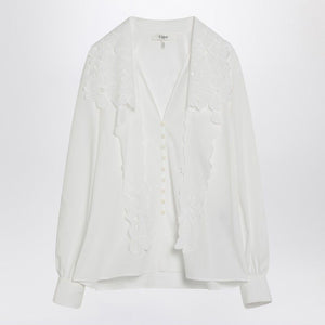 CHLOÉ Embroidered Bow Tie Shirt for Women - SS25