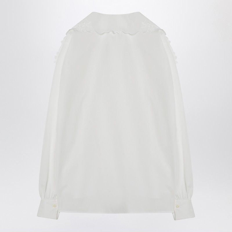 CHLOÉ Embroidered Bow Tie Shirt for Women - SS25