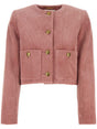 CHLOÉ Boxy Cut Velvet Cropped Jacket - Women's Mini