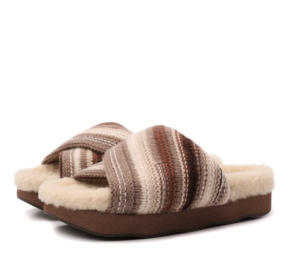 CHLOÉ Wavy Lined Slide Sandals for Women