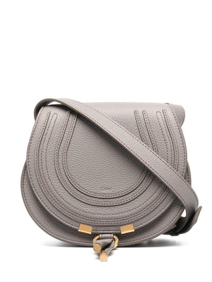 CHLOÉ エレファントグレーのチックなサドルハンドバッグ