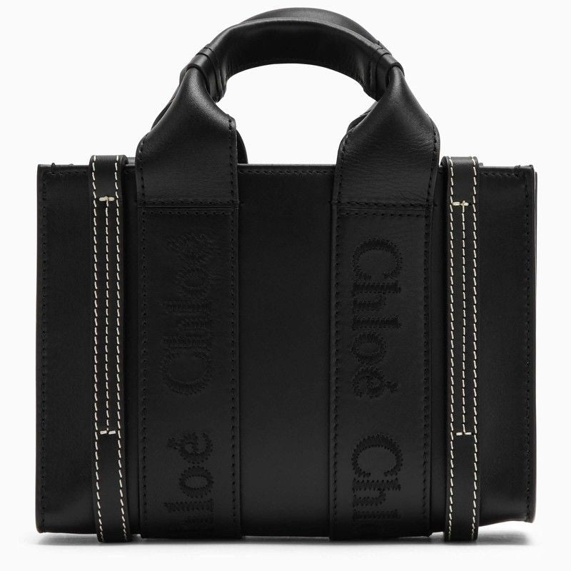 CHLOÉ Mini Leather Handbag with Woody Ribbon