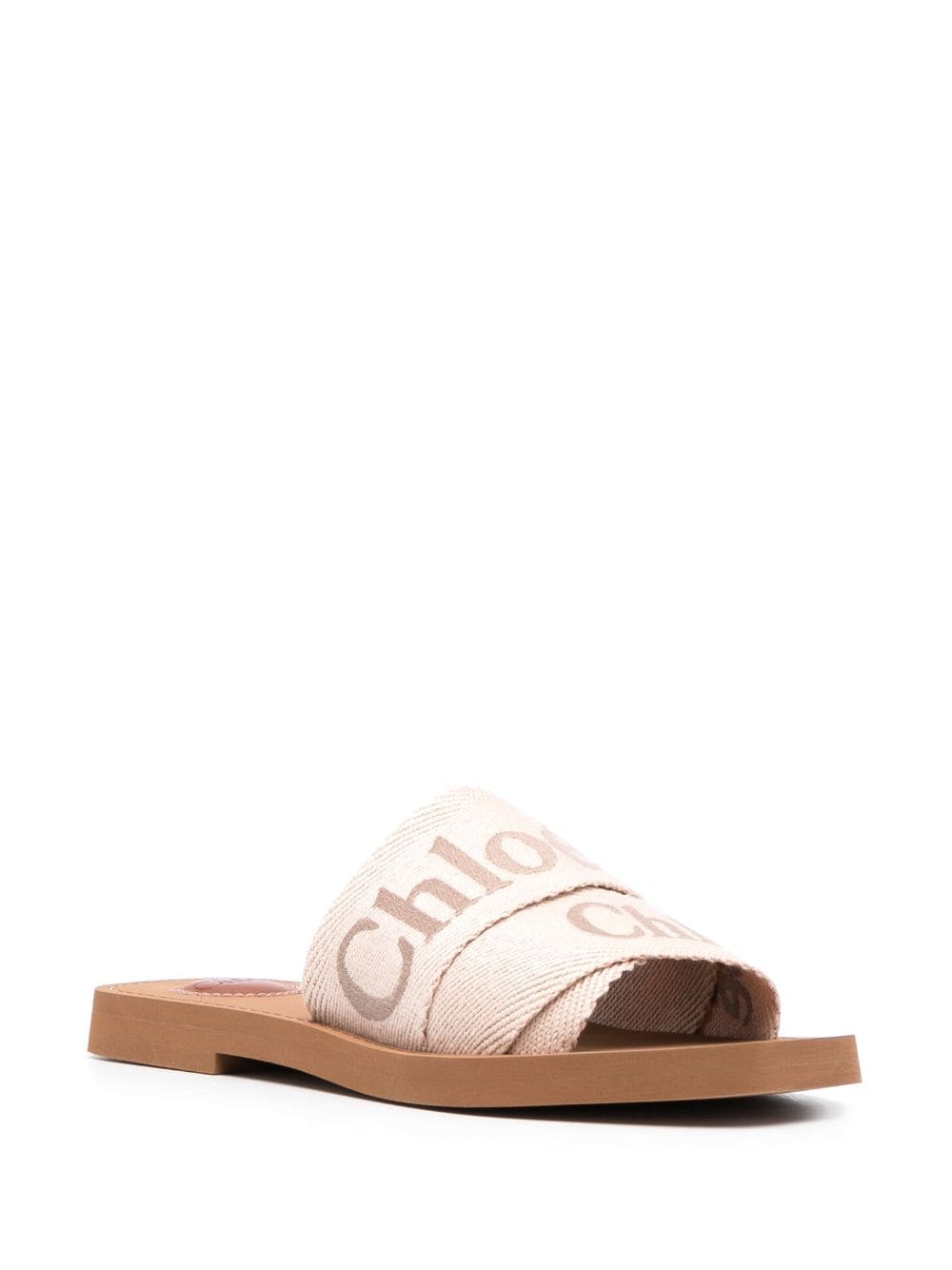 CHLOÉ Embroidered Logo Flat Sandals for Women