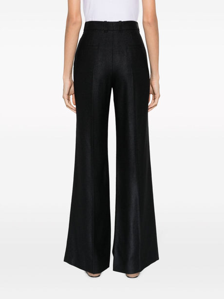 CHLOÉ Wool and Silk Blend Flared Leg Trousers - Women’s Size Available