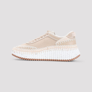 CHLOÉ Elegant Nude Leather Sneaker