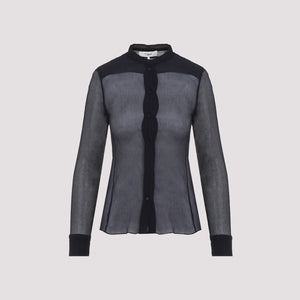 CHLOÉ Silk Creased Pleated Blouse - Slim Fit