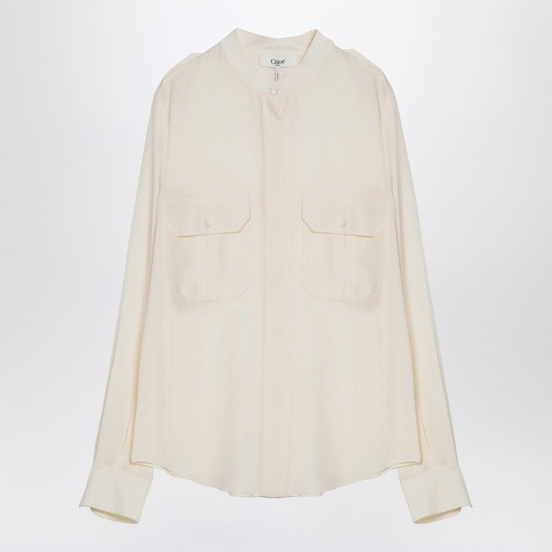 CHLOÉ Silk Blouse with Mandarin Collar for Women