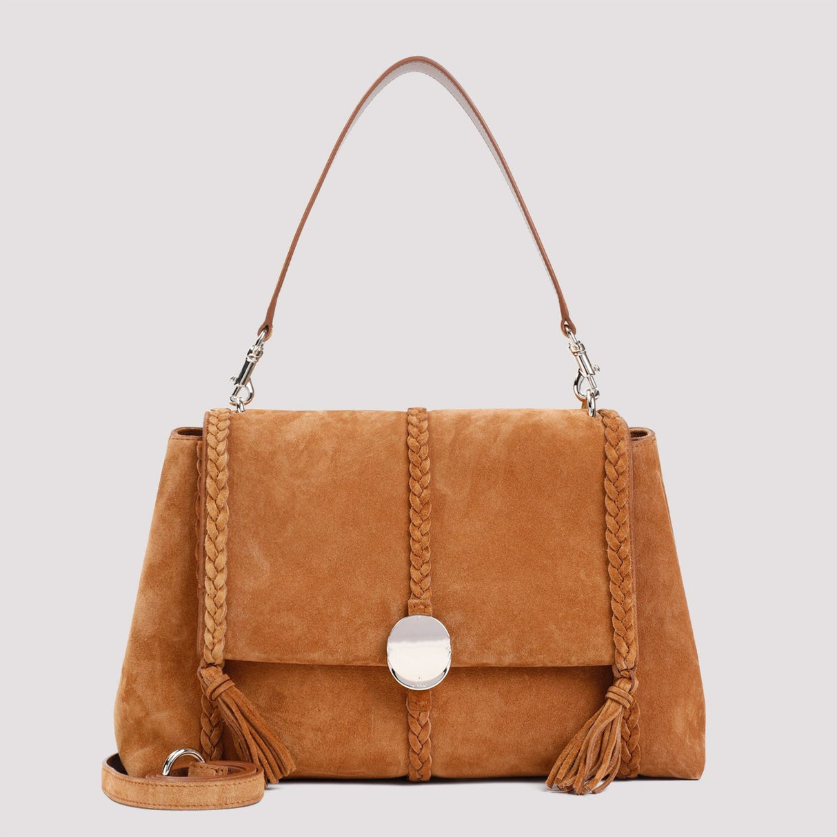 CHLOÉ ペネロペ ミニレザー＆スエード ハンドバッグ 幅35cm 高さ23cm 奥行11cm