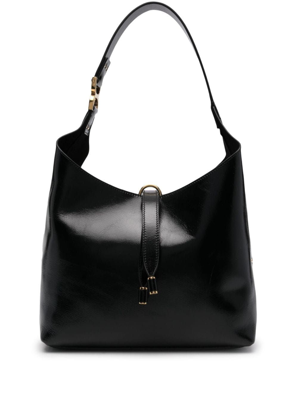 CHLOÉ Mini Black Basket Handbag with Golden Accents