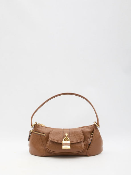 CHLOÉ Elegant Shoulder Bag with Golden Accents - Mini Size