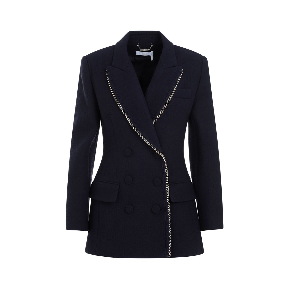 CHLOÉ Double-Breasted Virgin Wool Jacket - Women's SS24 Collection