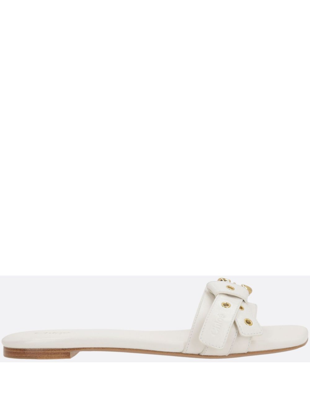 CHLOÉ Elegant Flat Sandals with Golden Buckle for Women