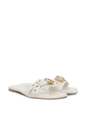 CHLOÉ Elegant Flat Sandals with Golden Buckle for Women