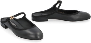 DOLCE & GABBANA Elegant Leather Flats with Adjustable Straps