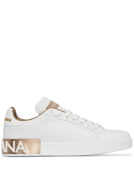 DOLCE & GABBANA Premium Leather Sneakers for Women - Fits Small, Take One Size Up