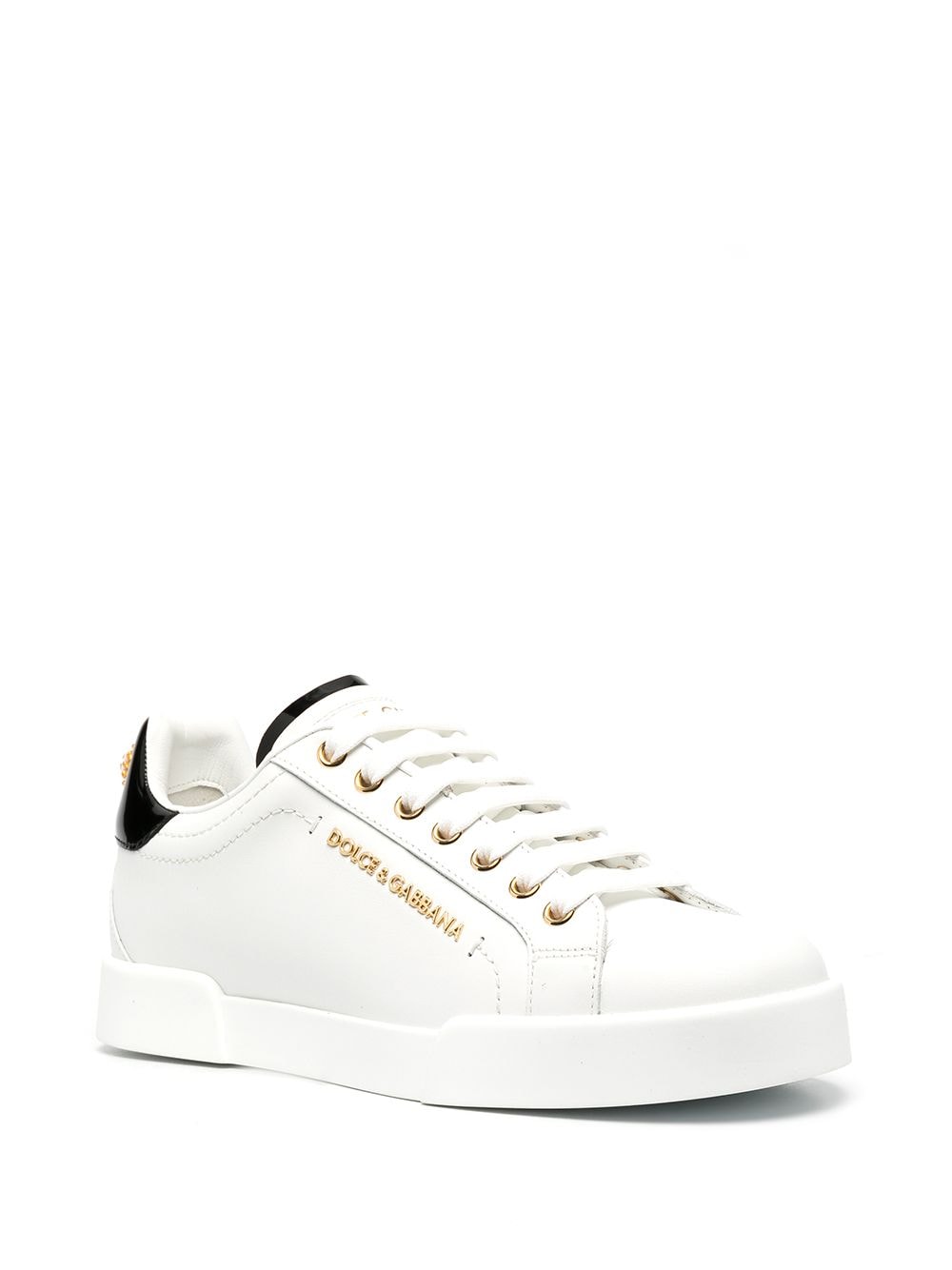 DOLCE & GABBANA Low-Top Logo-Elegant Leather Sneakers for Women