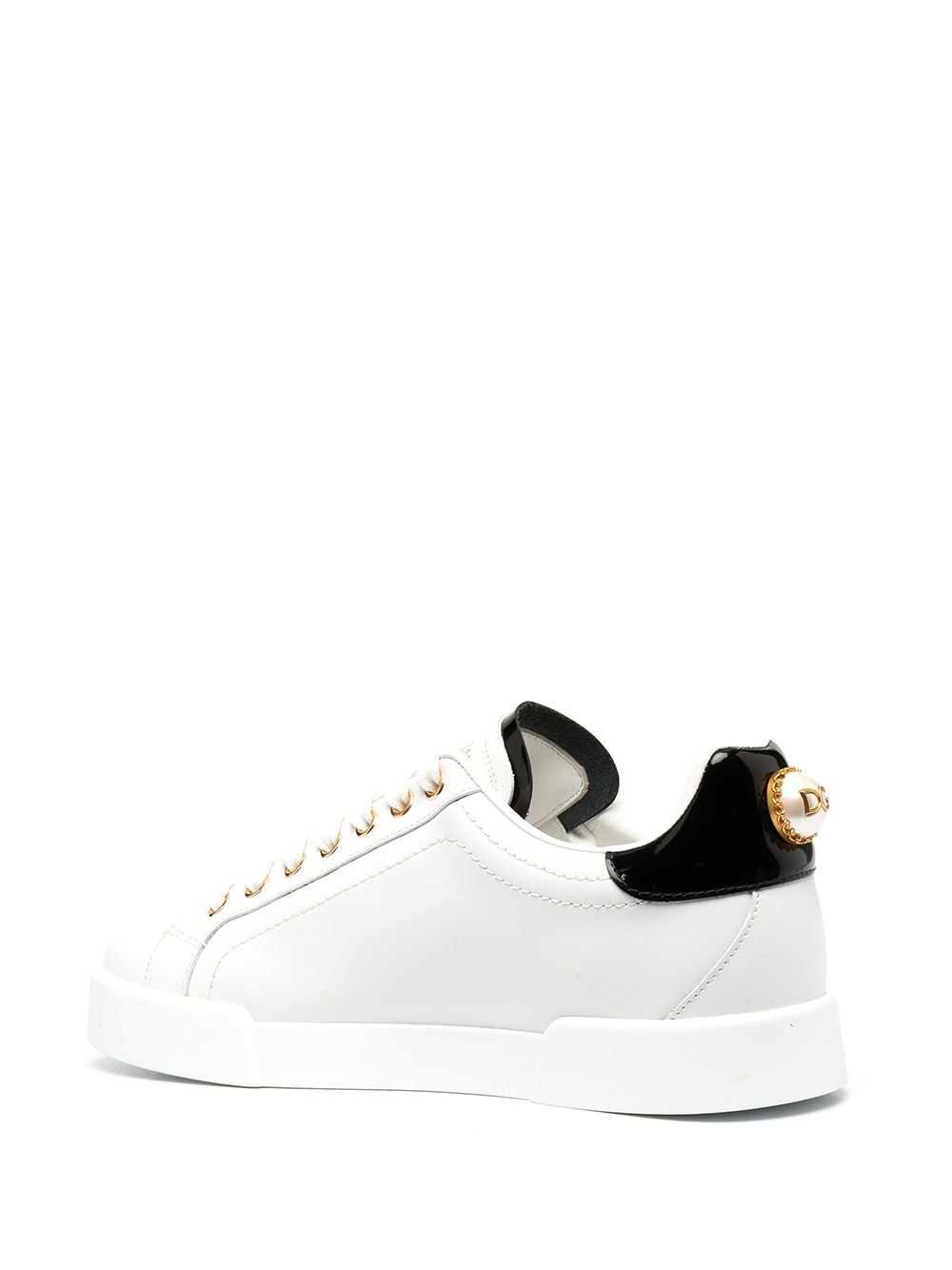 DOLCE & GABBANA Low-Top Logo-Elegant Leather Sneakers for Women