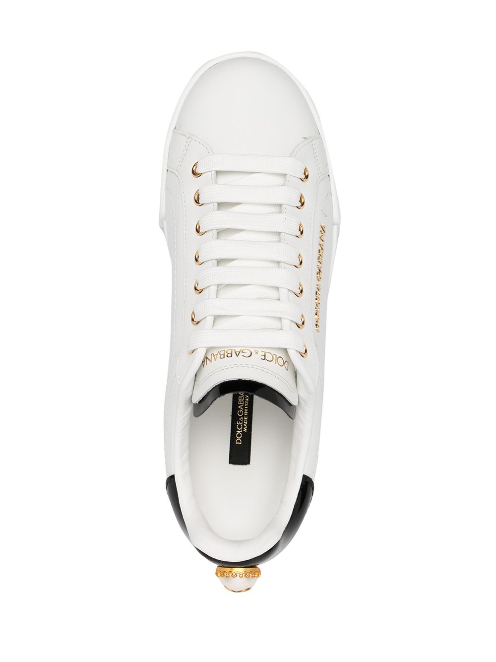 DOLCE & GABBANA Low-Top Logo-Elegant Leather Sneakers for Women