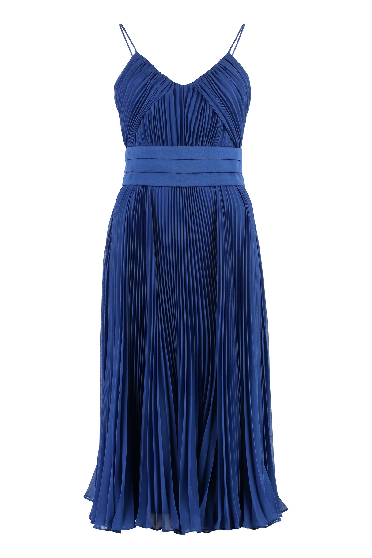 MAX MARA Pleated Midi Dress with Cross Back Straps