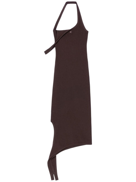 COURREGES Asymmetrical Midi Dress with Chic Side Slit