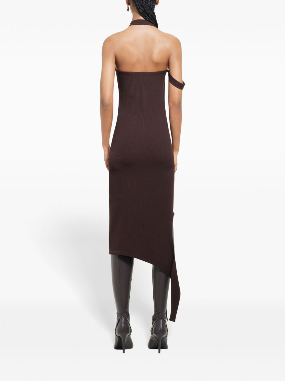 COURREGES Asymmetrical Midi Dress with Chic Side Slit